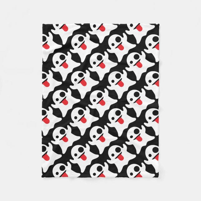 Boo Emoji Ghost Fleece Blanket (Front)