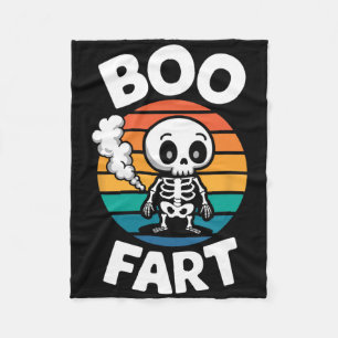 Boo Fart Funny Farting Skeleton For Halloween  Fleece Blanket