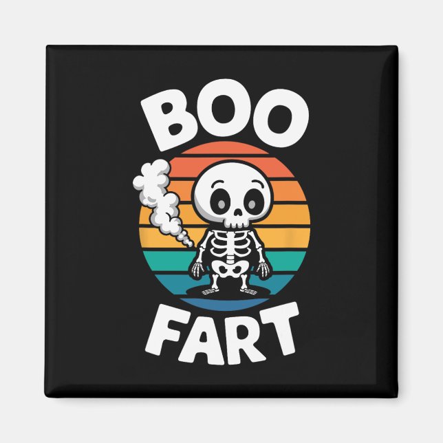 Boo Fart Funny Farting Skeleton For Halloween  Magnet (Front)