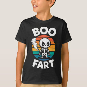Boo Fart Funny Farting Skeleton For Halloween T-Shirt
