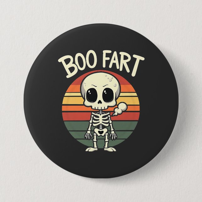 Boo fart Funny Spooky Pastel Ghost Goth Retro  3 Inch Round Button (Front)