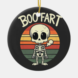 Boo fart Funny Spooky Pastel Ghost Goth Retro Ceramic Ornament