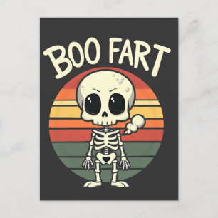 Boo fart Funny Spooky Pastel Ghost Goth Retro Postcard