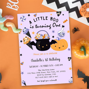 Boo First Birthday  A Little Boo Is Turning One Invitation