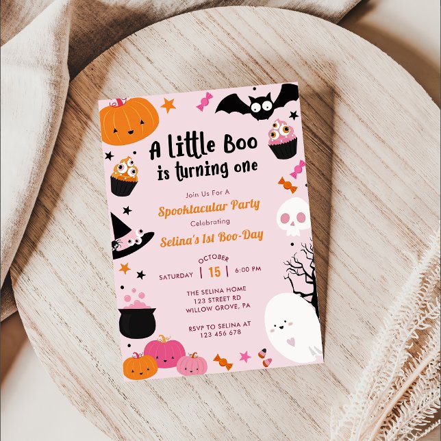 Boo First Birthday  Our Little Boo Is Turning One Invitation (Creator Uploaded)