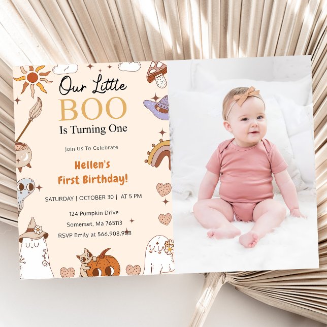 Boo First Birthday Our Little Boo Is Turning One Invitation (Creator Uploaded)