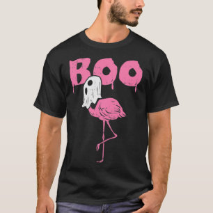 Boo Flamingo Ghost Fun Halloween Animal Bird Men W T-Shirt