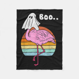 Boo Flamingo Ghost Soky Halloween Costume Bird Ani Fleece Blanket