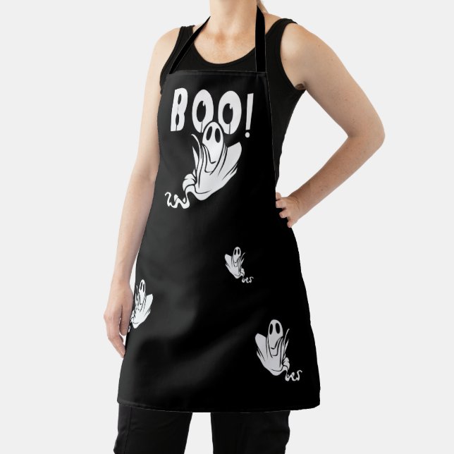 BOO! Friendly Ghosts Halloween Apron (Insitu)