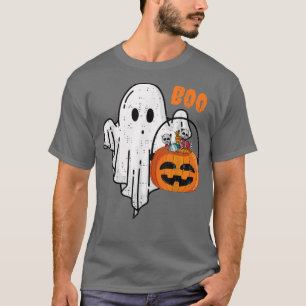Boo Funny Boo Ghost Trick Or Treat Jack O Lantern  T-Shirt