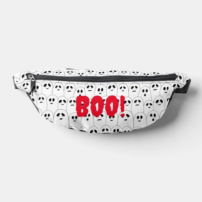 BOO Funny Cute Ghosts Patterned Halloween Fanny Pack (Lay Down)