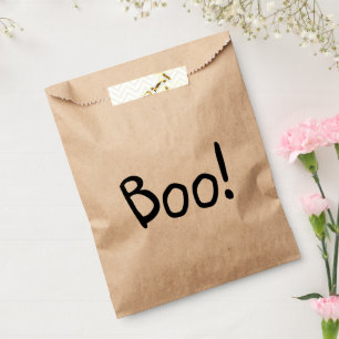 Boo funny cute handwritten typography Halloween Favour Bag