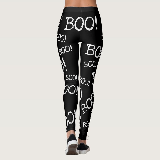 Boo! Funny Halloween Ghost Boo Butt Leggings (Back)
