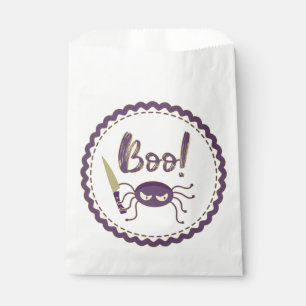 Boo funny Halloween spider character knife hand Favour Bag