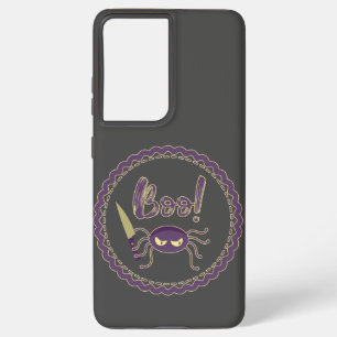 Boo funny Halloween spider character knife hand Samsung Galaxy Case
