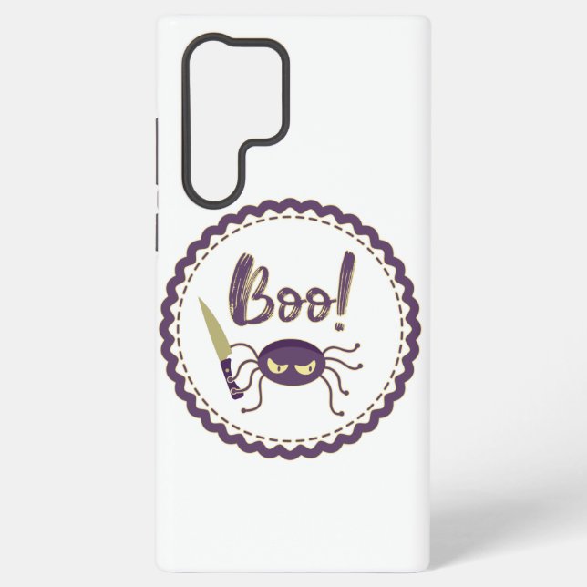 Boo funny Halloween spider character knife hand Samsung Galaxy S22 Ultra Case (Back)