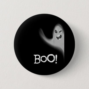 Boo Funny Hiding Peekabo Scary Halloween 2 Inch Round Button