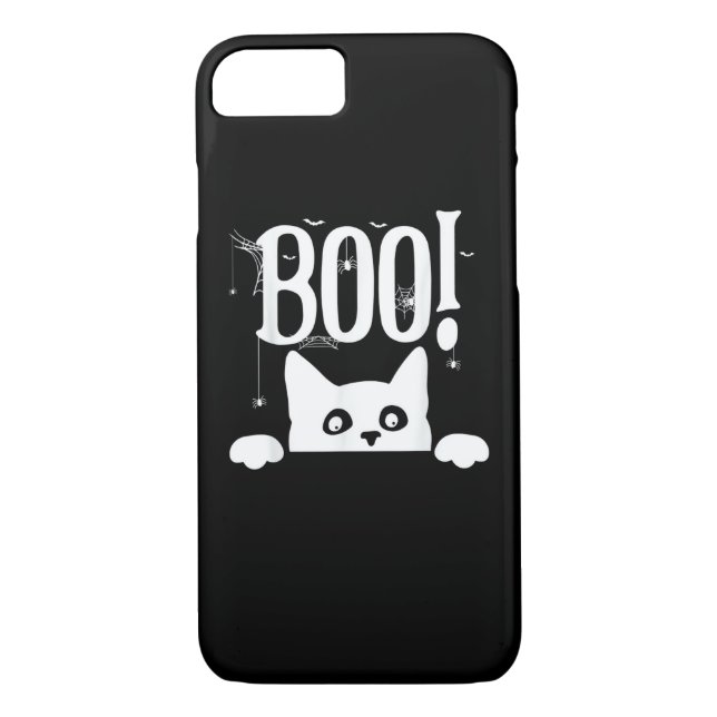 Boo! Funny Hiding Peekabo Scary Halloween Case-Mate iPhone Case (Back)