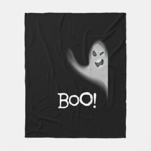 Boo Funny Hiding Peekabo Scary Halloween Fleece Blanket