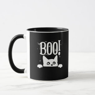 Boo! Funny Hiding Peekabo Scary Halloween Mug