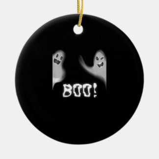 Boo! Funny Hiding Peekaboo Scary Halloween Ceramic Ornament
