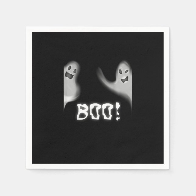 Boo! Funny Hiding Peekaboo Scary Halloween Napkin (Front)