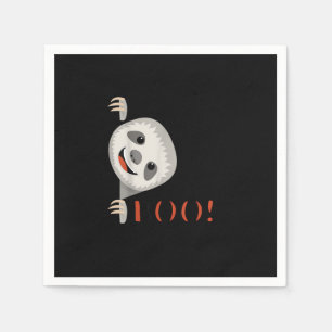 Boo! Funny Hiding Peekaboo Scary Halloween Sloth Napkin