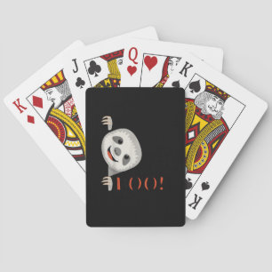 Boo! Funny Hiding Peekaboo Scary Halloween Sloth Playing Cards
