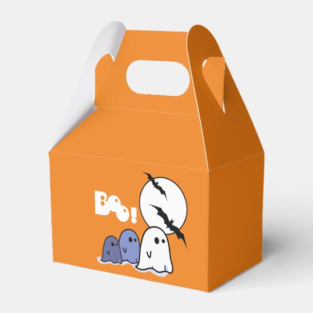 Boo! Funny Little Ghosts Halloween Treat Boxes (Front Side)