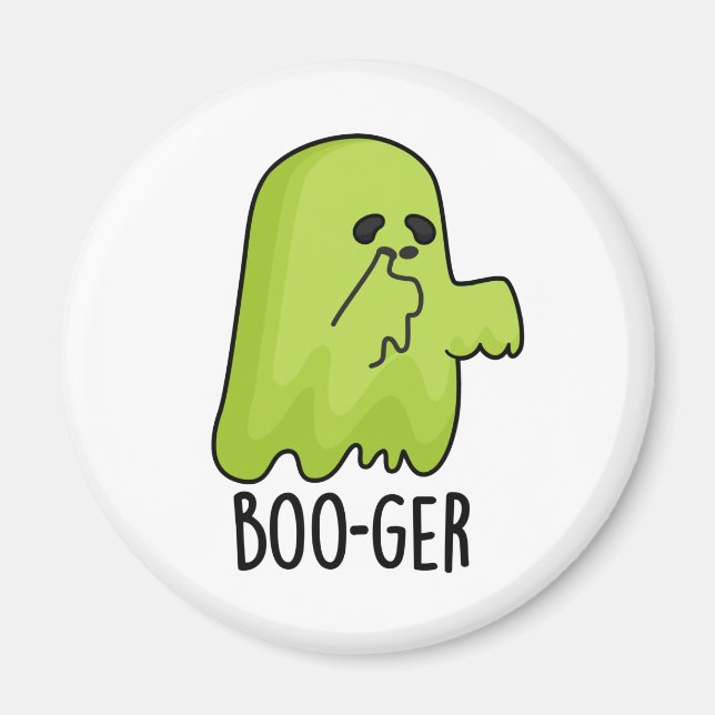 Boo-ger Funny Halloween Booger Ghost Pun  Magnet (Front)