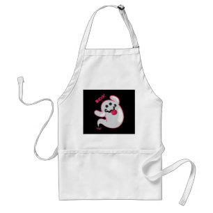 Boo Ghost Bats Spider Creepy Halloween Standard Apron