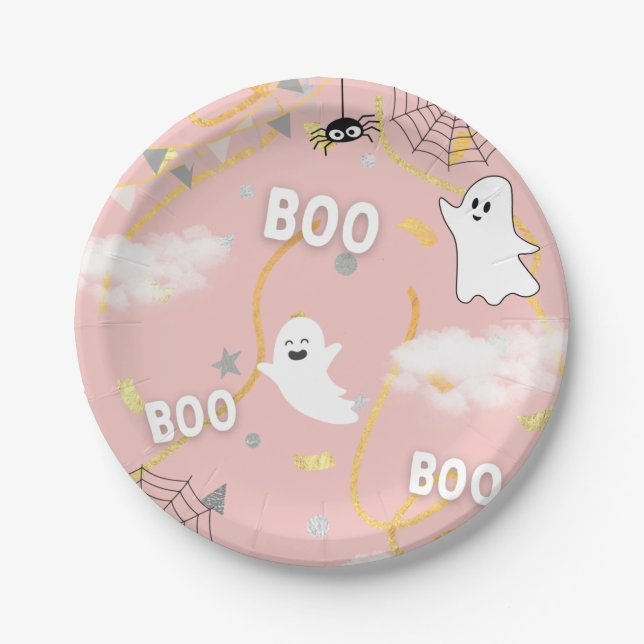Boo Ghost Birthday Party Plate (Front)