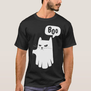 Boo Ghost Cat Disapprove Disapproval Halloween 202 T-Shirt