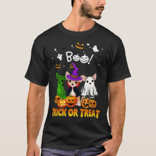 Boo Ghost Chihuahua Trick Or Treat Halloween T-Shirt
