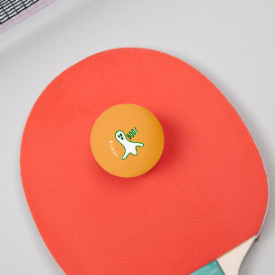 Boo Ghost Custom Name Glow In The Dark Yellow Beer Ping Pong Ball