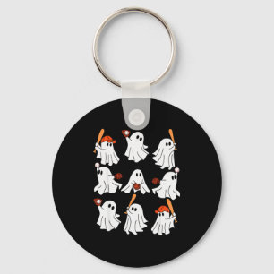 Boo Ghost Halloween Baseball Happy Halloween Baseb Keychain