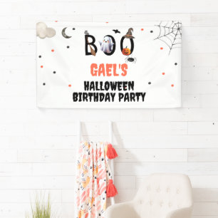 Boo Ghost Halloween Birthday Party Welcome Banner