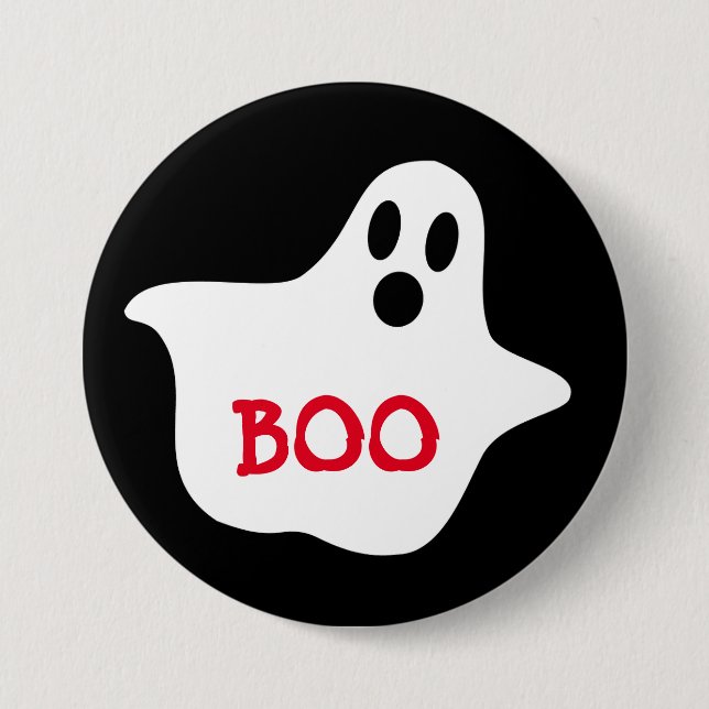 Boo Ghost Halloween Button (Front)