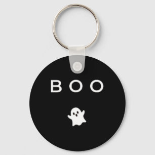Boo Ghost Halloween Subtle Minimal Fall Fun Trick Keychain