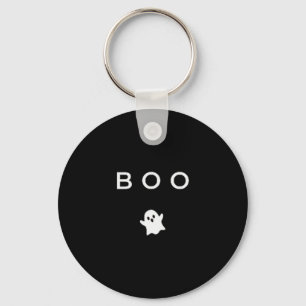 Boo Ghost Halloween Subtle Minimal Fall Funny Tric Keychain
