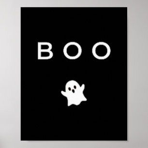 Boo Ghost Halloween Subtle Minimal Fall Funny Tric Poster