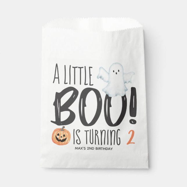 Boo Ghost Jack O'Lantern Halloween Birthday Favour Bag (Front)