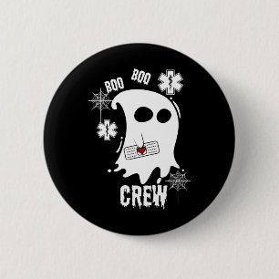 Boo Ghost Paramedic Crew Costume Cute Easy Hallowe 2 Inch Round Button