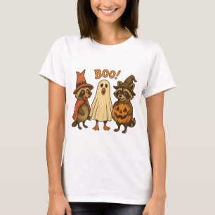 Boo ghost raccoon png｜halloween goose png｜witch ra T-Shirt