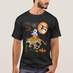 Boo Ghost Riding Cheetah Horror Candy Bag Carved P T-Shirt