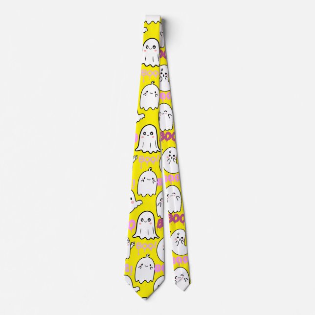 Boo, ghostly feel.b B Yellow BG Tie (Front)