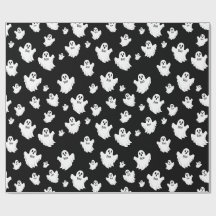 Boo Ghosts Black Halloween Pattern