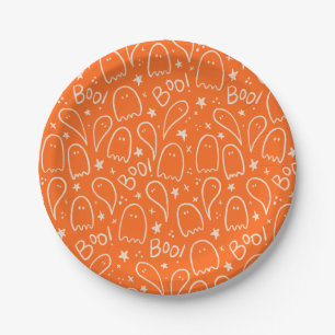 Boo Ghosts Halloween Party Paper Plate