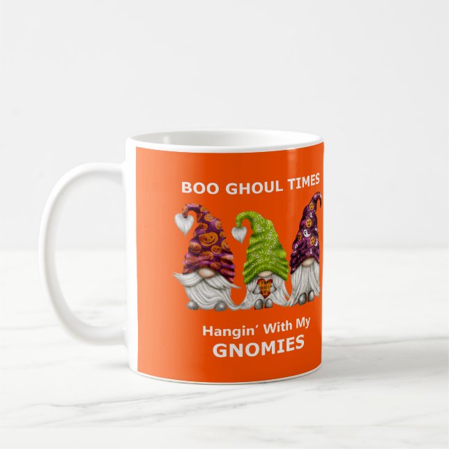 Boo Ghoul Times Hanging with My Gnomies Halloween Coffee Mug (Left)