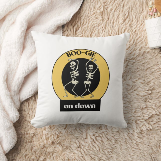 Boo-gie On Down Halloween Throw Pillow (Blanket)